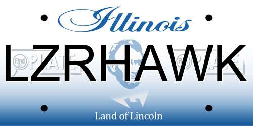 LZRHAWK Illinois License Plate