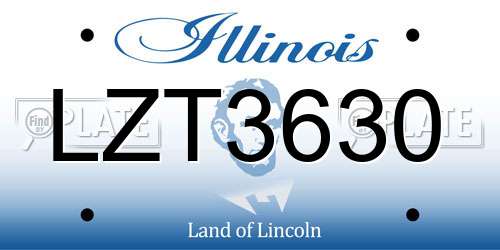 LZT3630 Illinois License Plate