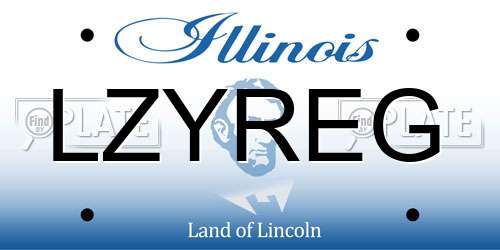 LZYREG Illinois License Plate