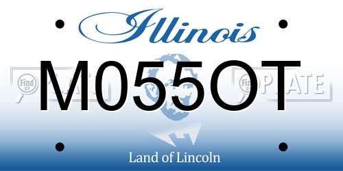 M055OT Illinois License Plate