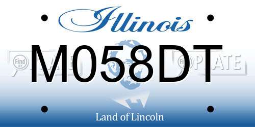 M058DT Illinois License Plate