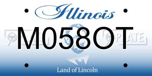 M058OT Illinois License Plate