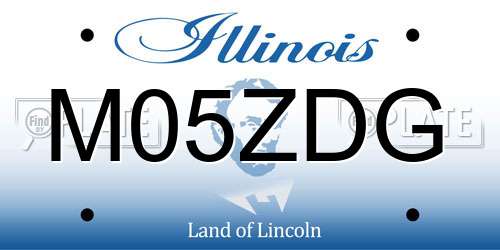 M05ZDG Illinois License Plate