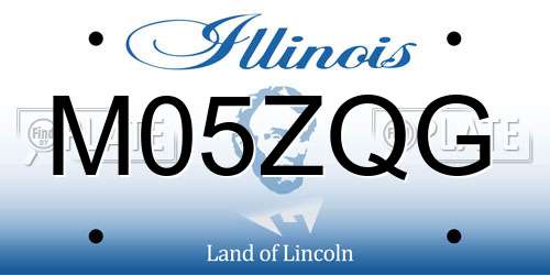 M05ZQG Illinois License Plate