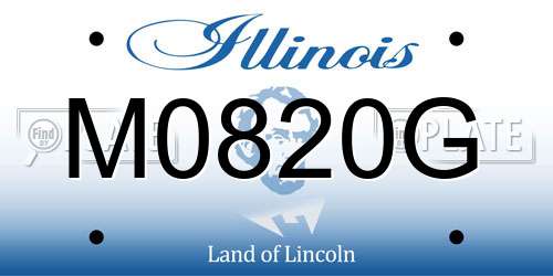 M0820G Illinois License Plate