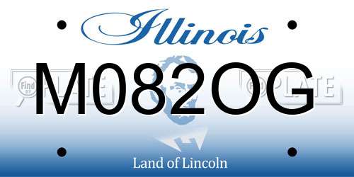 M082OG Illinois License Plate