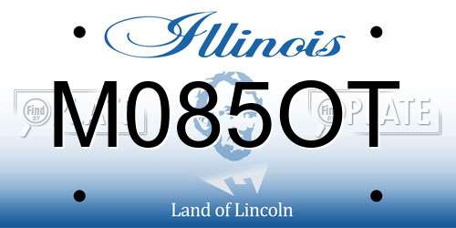 M085OT Illinois License Plate