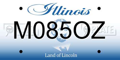 M085OZ Illinois License Plate