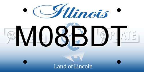 M08BDT Illinois License Plate