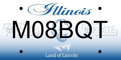 M08BQT Illinois License Plate