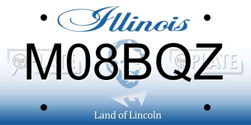 M08BQZ Illinois License Plate