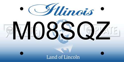M08SQZ Illinois License Plate