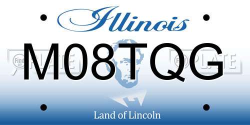 M08TQG Illinois License Plate