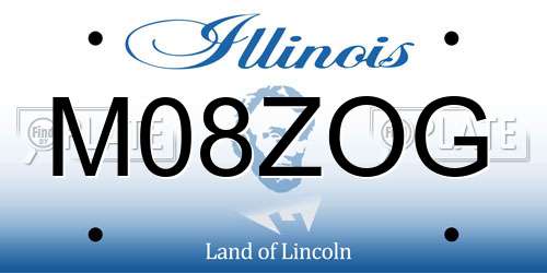 M08ZOG Illinois License Plate