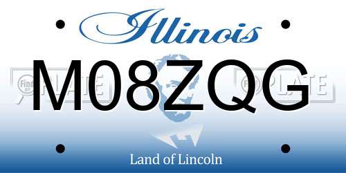 M08ZQG Illinois License Plate