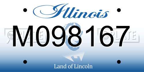 M098167 Illinois License Plate