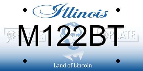 M122BT Illinois License Plate