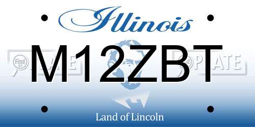 M12ZBT Illinois License Plate