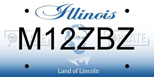 M12ZBZ Illinois License Plate
