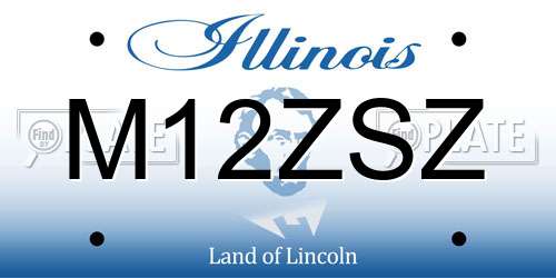 M12ZSZ Illinois License Plate