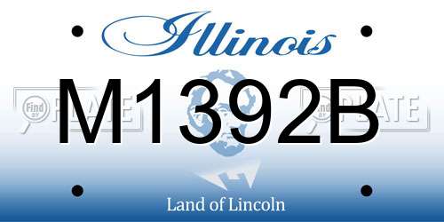 M1392B Illinois License Plate