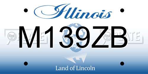 M139ZB Illinois License Plate