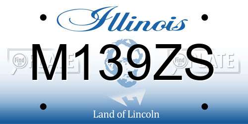 M139ZS Illinois License Plate