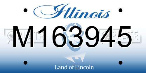 M163945 Illinois License Plate