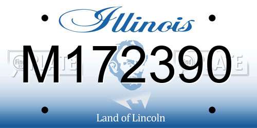 M172390 Illinois License Plate