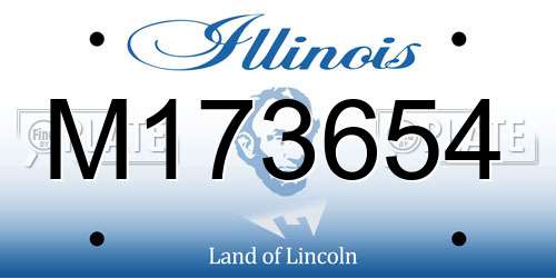 M173654 Illinois License Plate