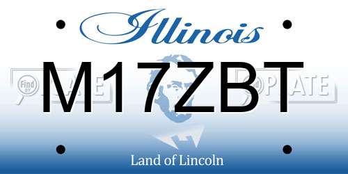 M17ZBT Illinois License Plate