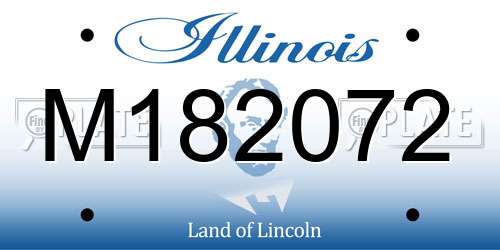 M182072 Illinois License Plate