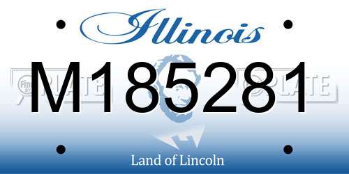 M185281 Illinois License Plate