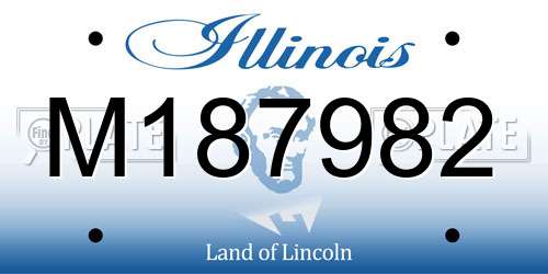 M187982 Illinois License Plate