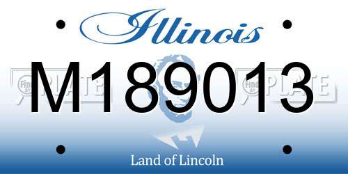 M189013 Illinois License Plate