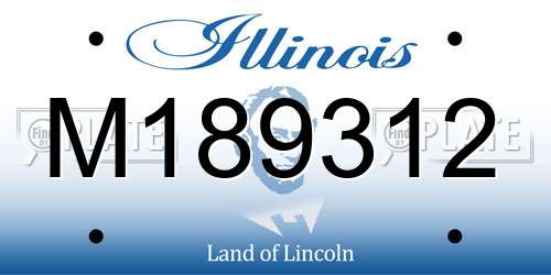 M189312 Illinois License Plate