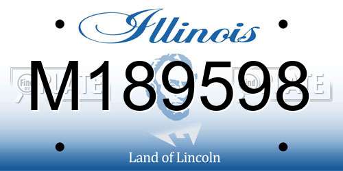 M189598 Illinois License Plate