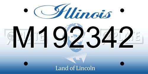 M192342 Illinois License Plate