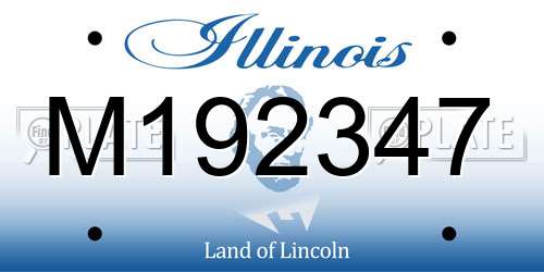 M192347 Illinois License Plate