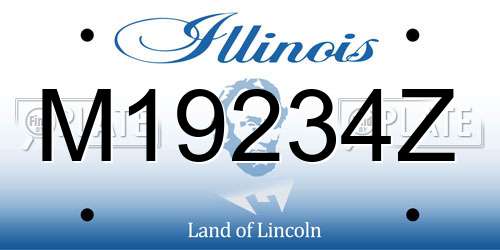 M19234Z Illinois License Plate