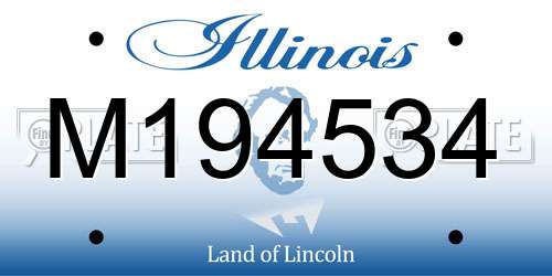M194534 Illinois License Plate