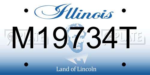 M19734T Illinois License Plate