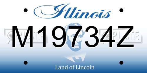 M19734Z Illinois License Plate