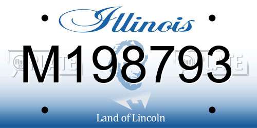 M198793 Illinois License Plate