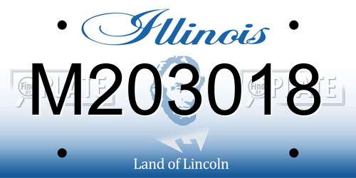 M203018 Illinois License Plate