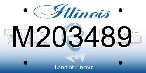 M203489 Illinois License Plate