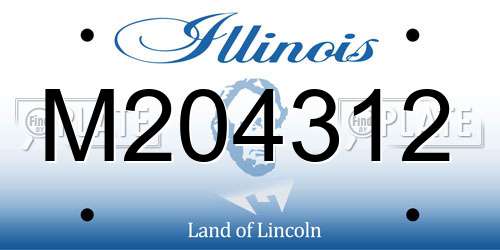 M204312 Illinois License Plate
