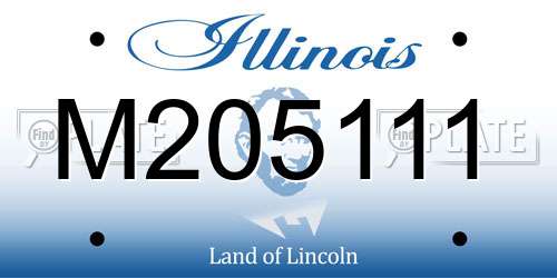 M205111 Illinois License Plate