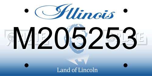M205253 Illinois License Plate