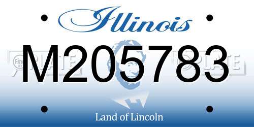 M205783 Illinois License Plate